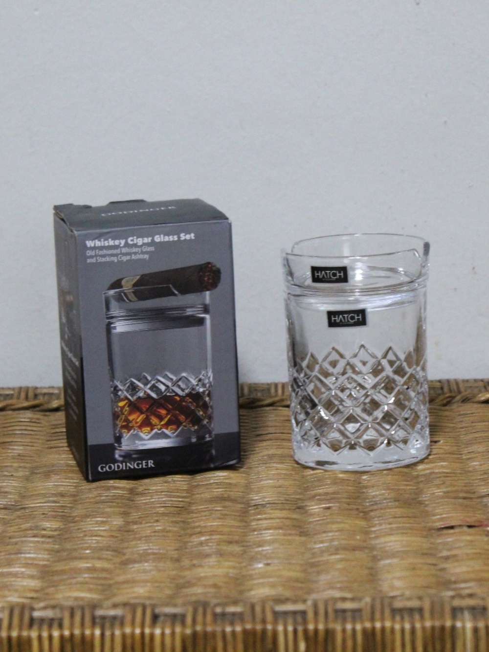 Godinger.  Whiskey Cigar Glass Set.